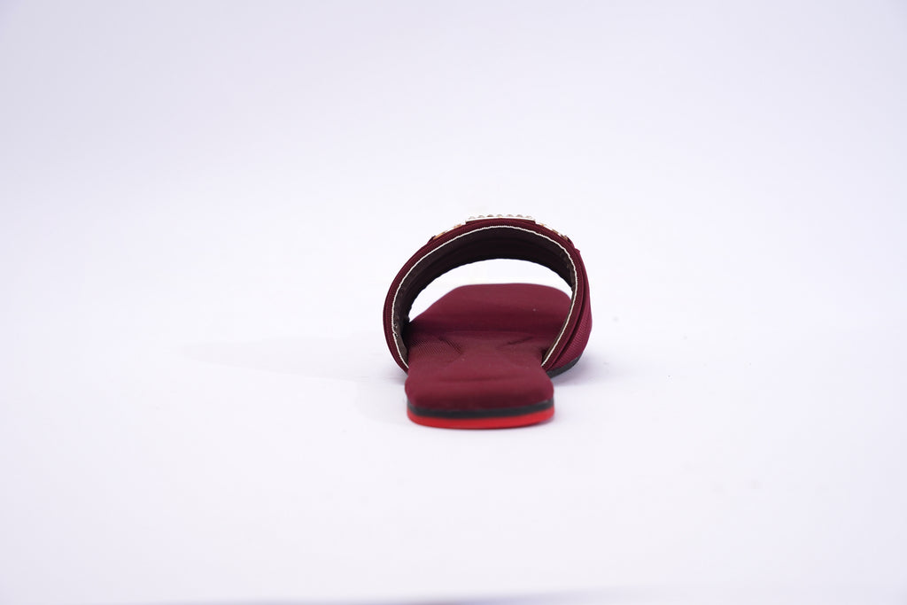 ZMRI Heart Charm Maroon Flats