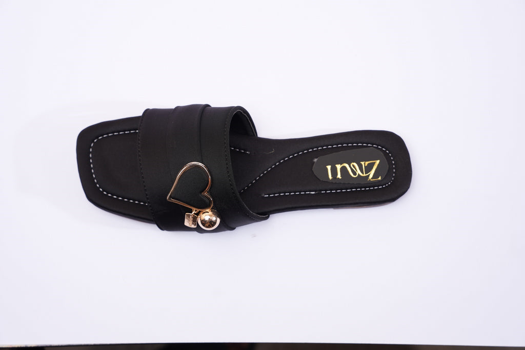 ZMRI Heart Charm Black Slide
