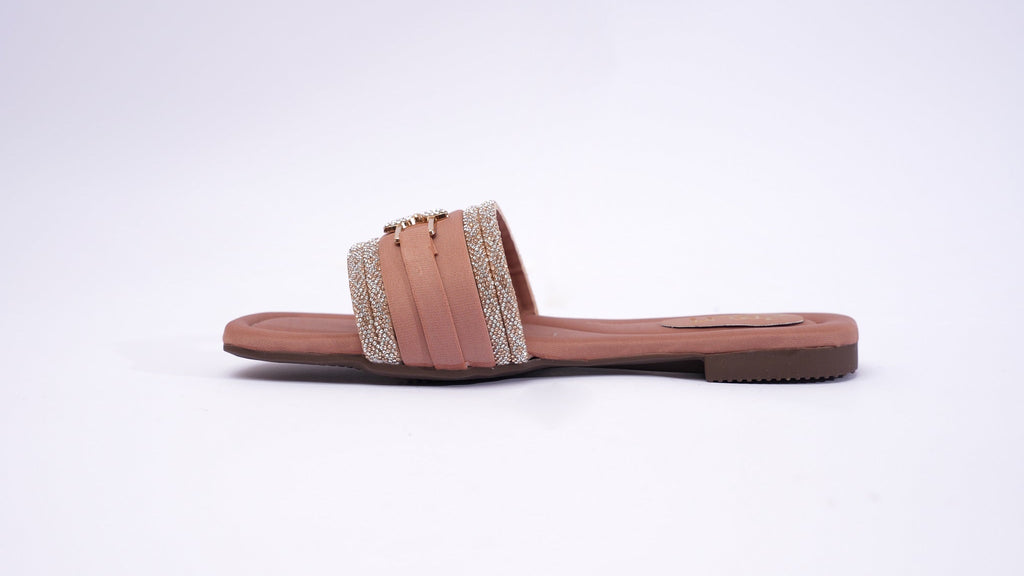ZMRI Crystal Butterfly Nude Slide
