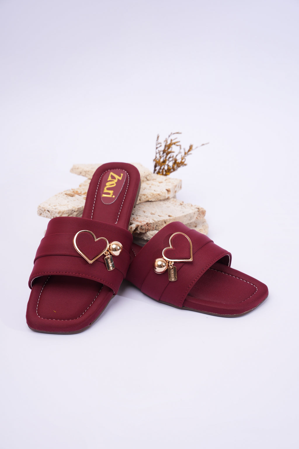ZMRI Heart Charm Maroon Slide