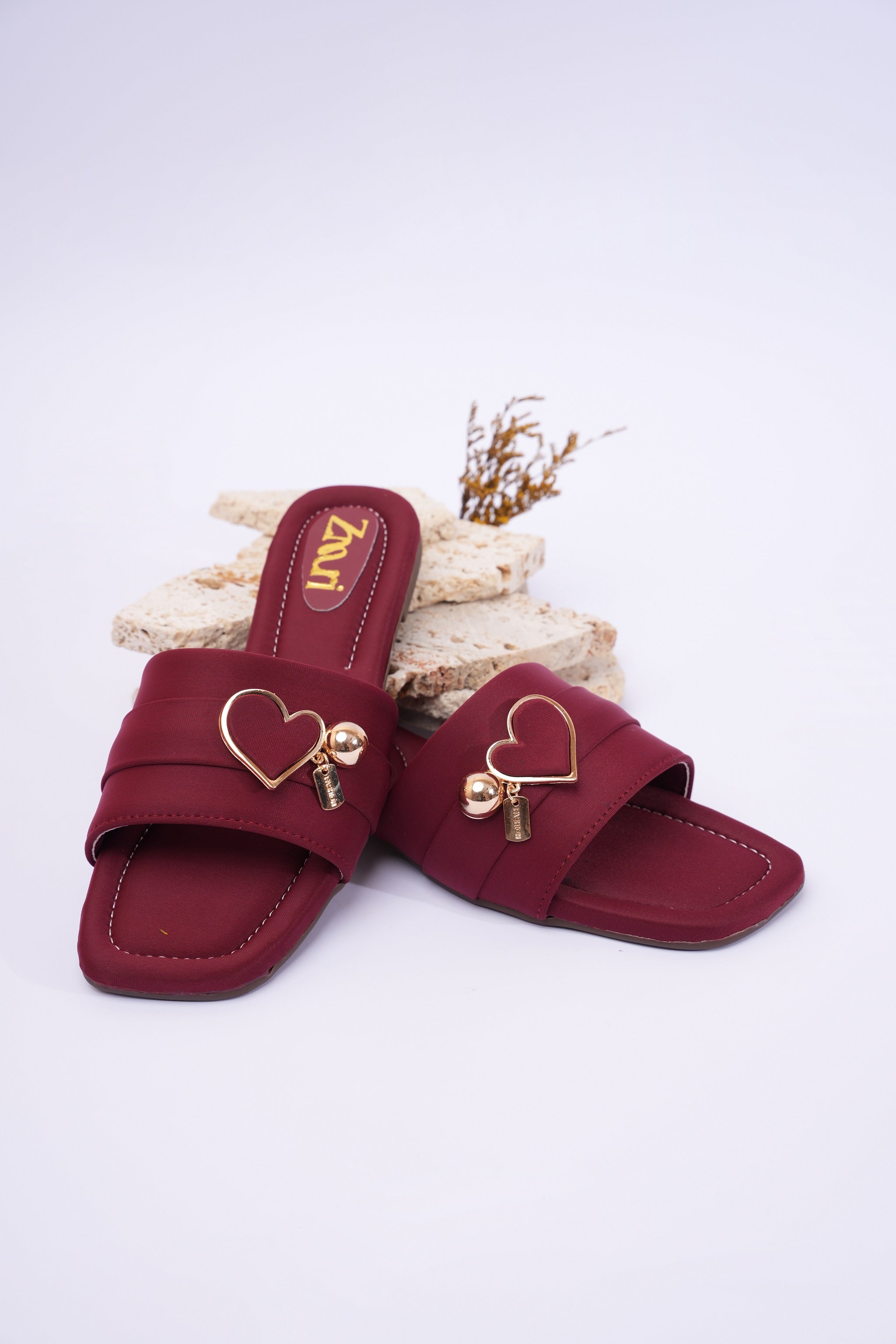 ZMRI Heart Charm Maroon Slide