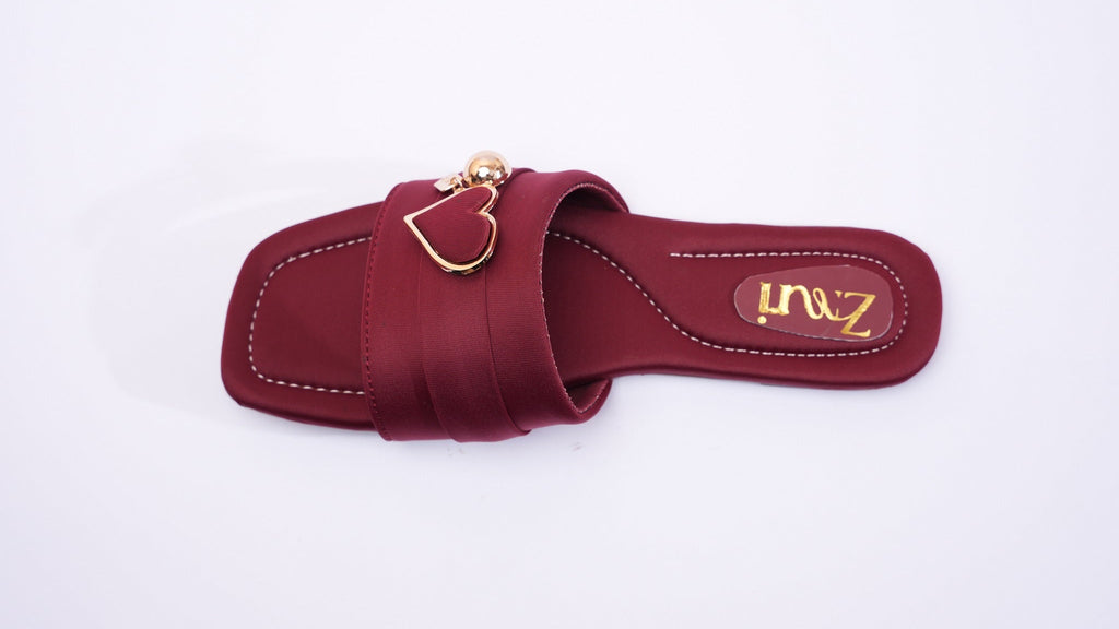ZMRI Heart Charm Maroon Slide