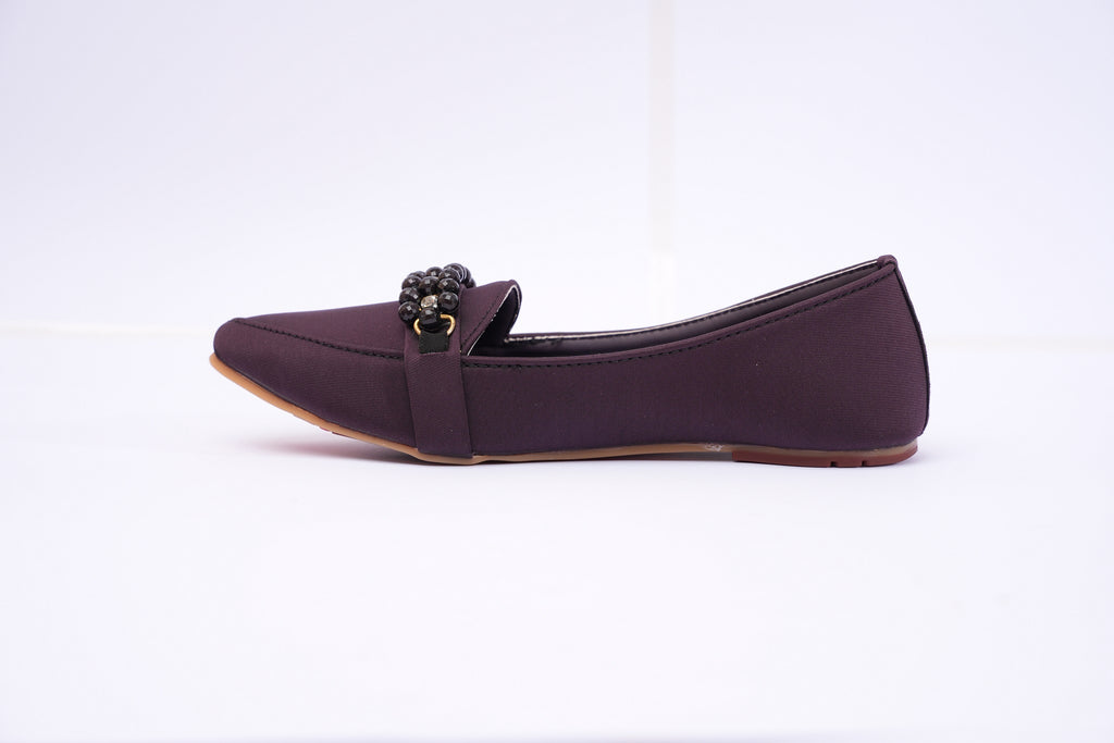Burgundy Celeste Crystal Loafers for Women