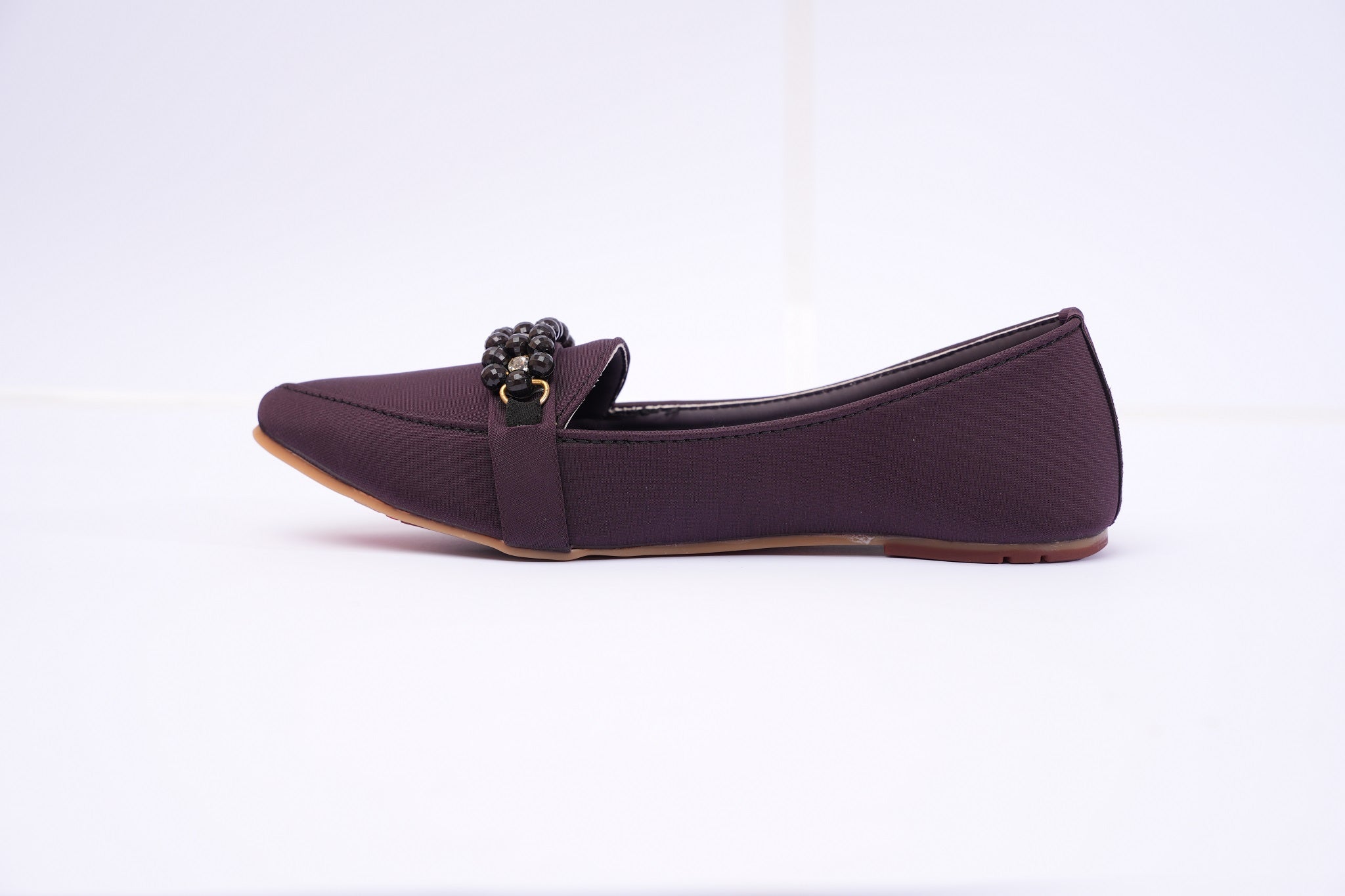 Burgundy Celeste Crystal Loafers for Women