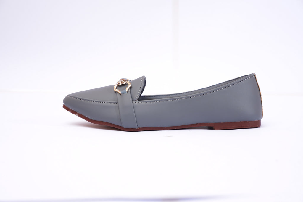 Grey Aurelia Crystal Link Loafers