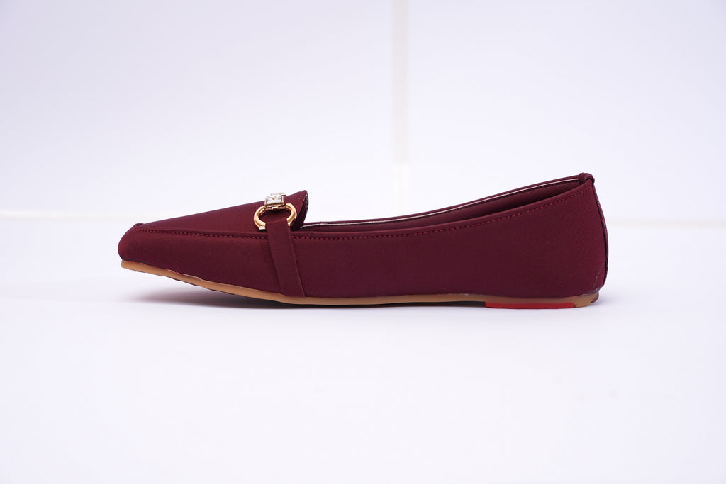Burgundy Aurelia Crystal Bar Loafers