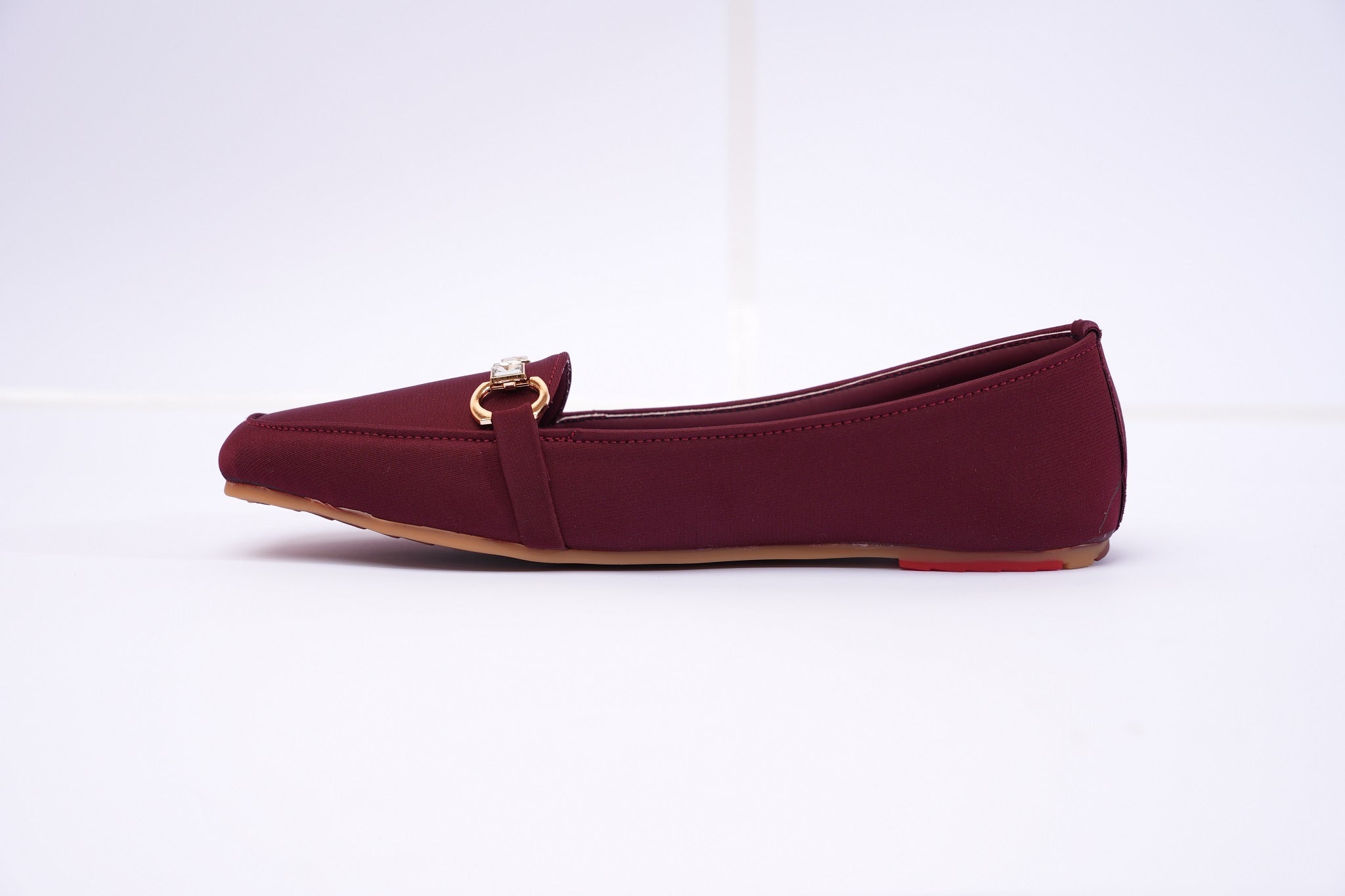 Burgundy Aurelia Crystal Bar Loafers