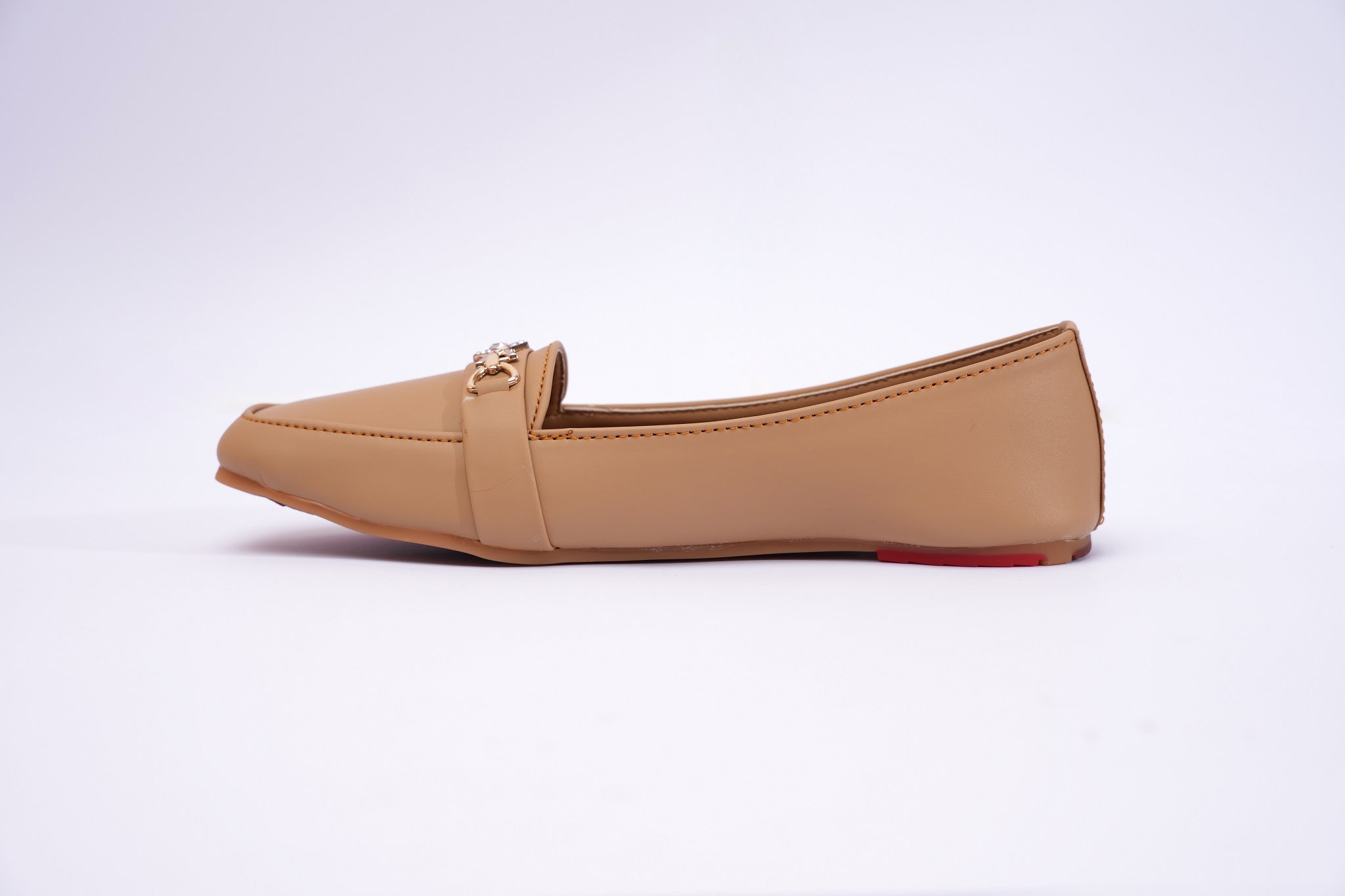 Camel Brown Celeste Crystal Link Loafers