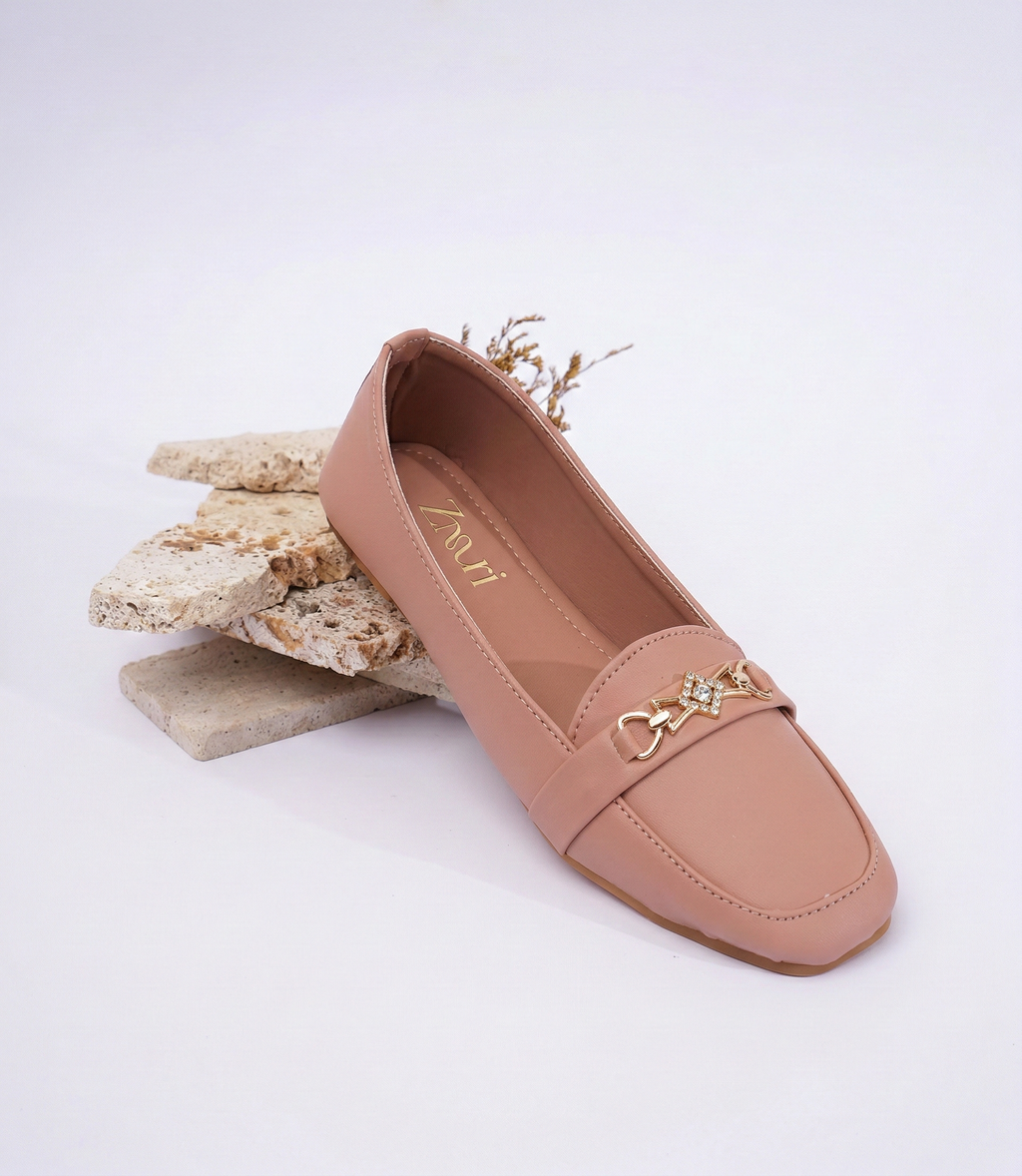 Blush Aurelia Crystal Link Loafers