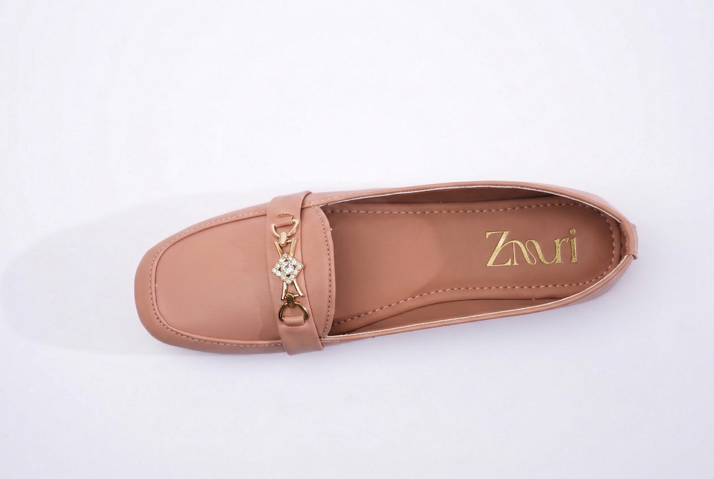 Blush Aurelia Crystal Link Loafers