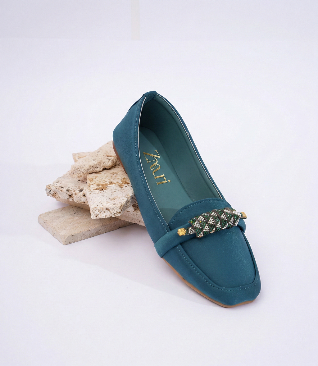 Elegant Teal Women’s Loafers