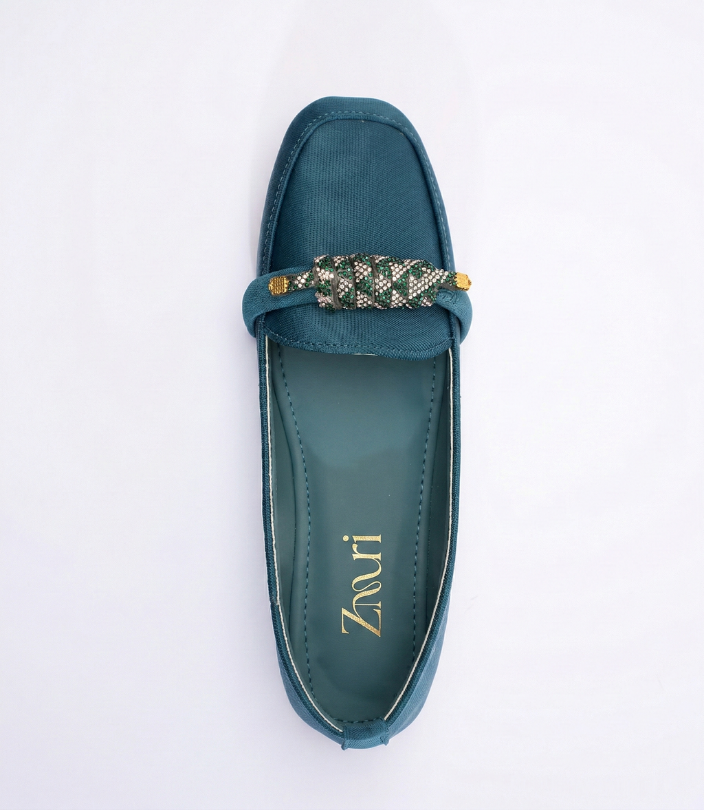Elegant Teal Women’s Loafers