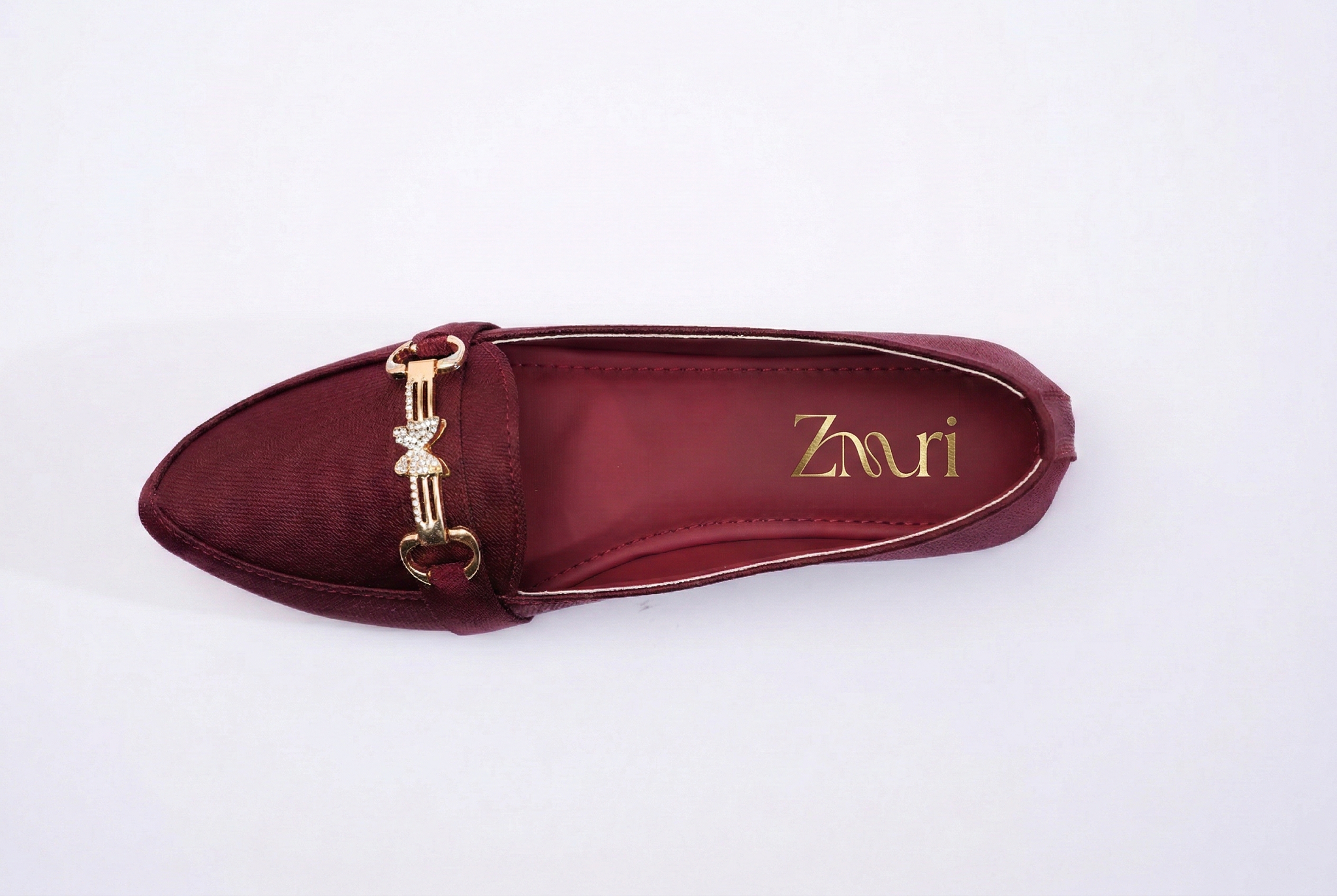 Burgundy Butterfly Chain Loafers