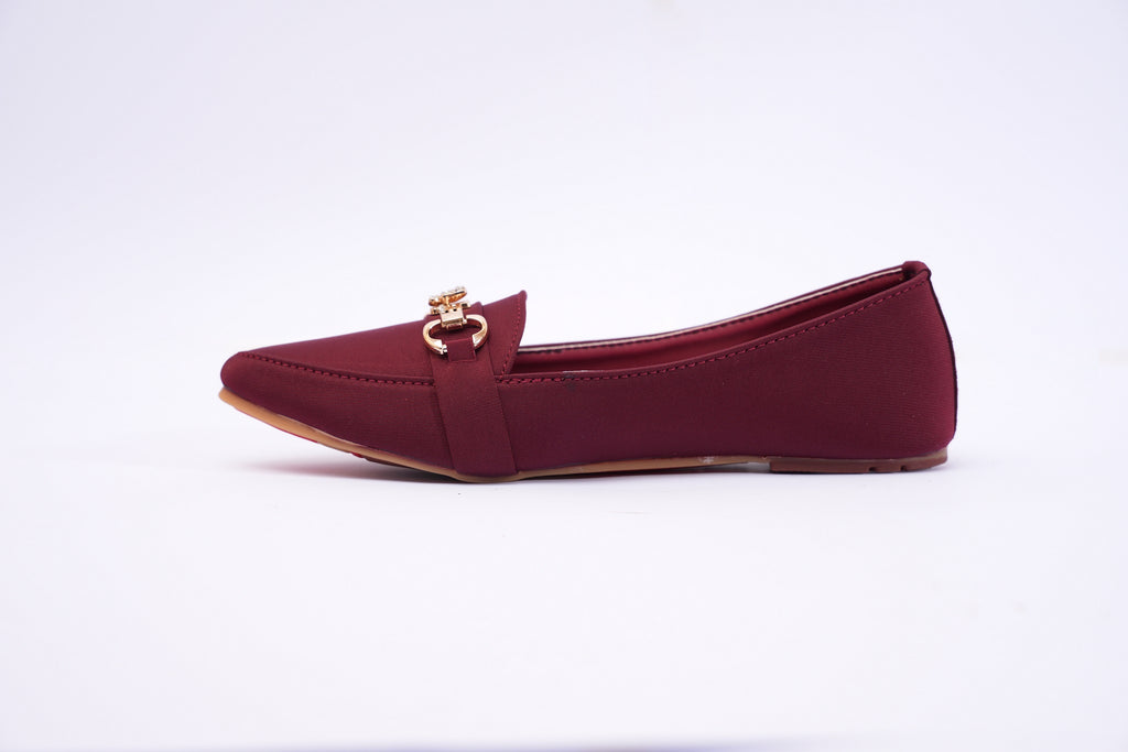 Burgundy Butterfly Chain Loafers