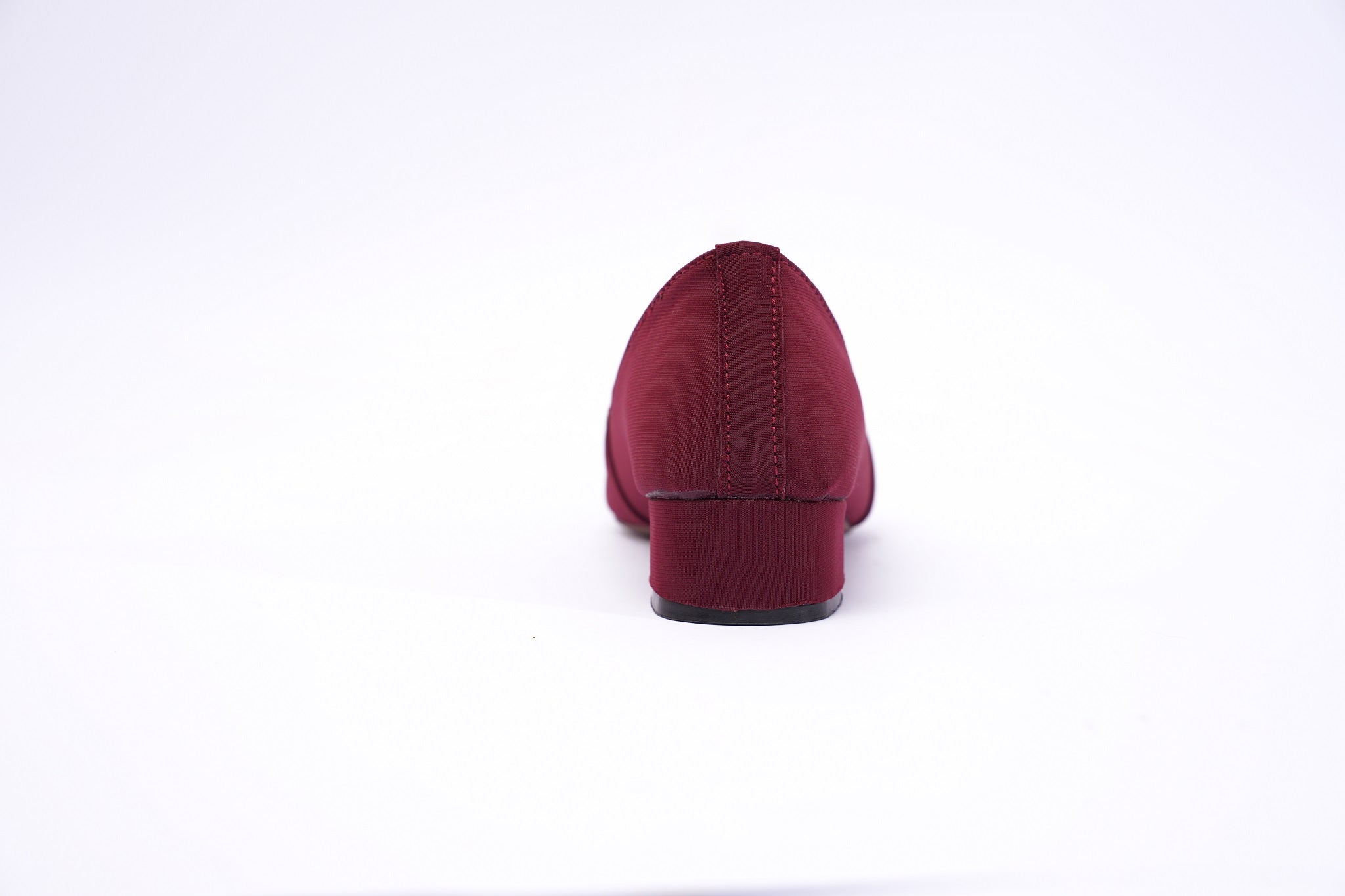 Burgundy Crystal Knot Block Heel Loafers
