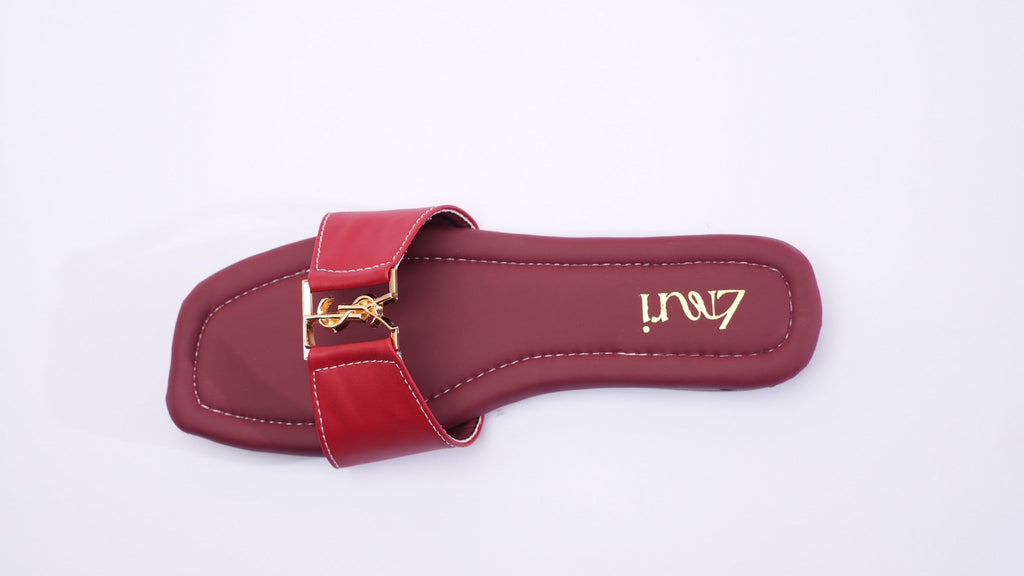 ZMRI Maroon Gold Accent Flat Slide