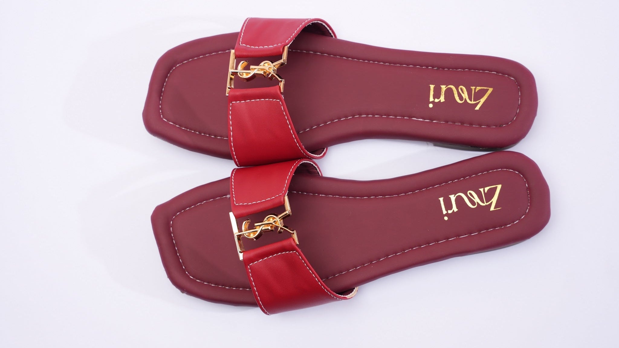 ZMRI Maroon Gold Accent Flat Slide