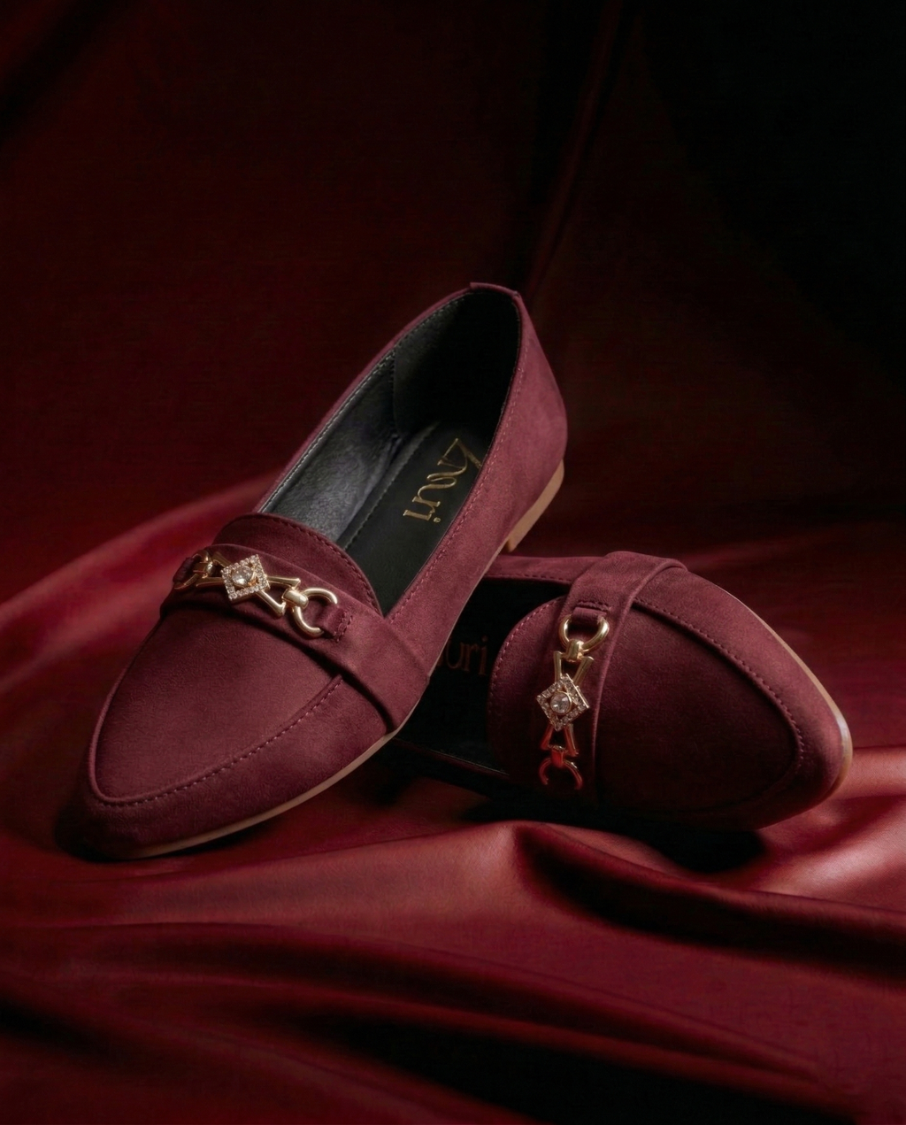 Black Celeste Crystal Link Loafers
