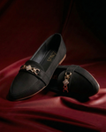 Black Celeste Crystal Link Loafers