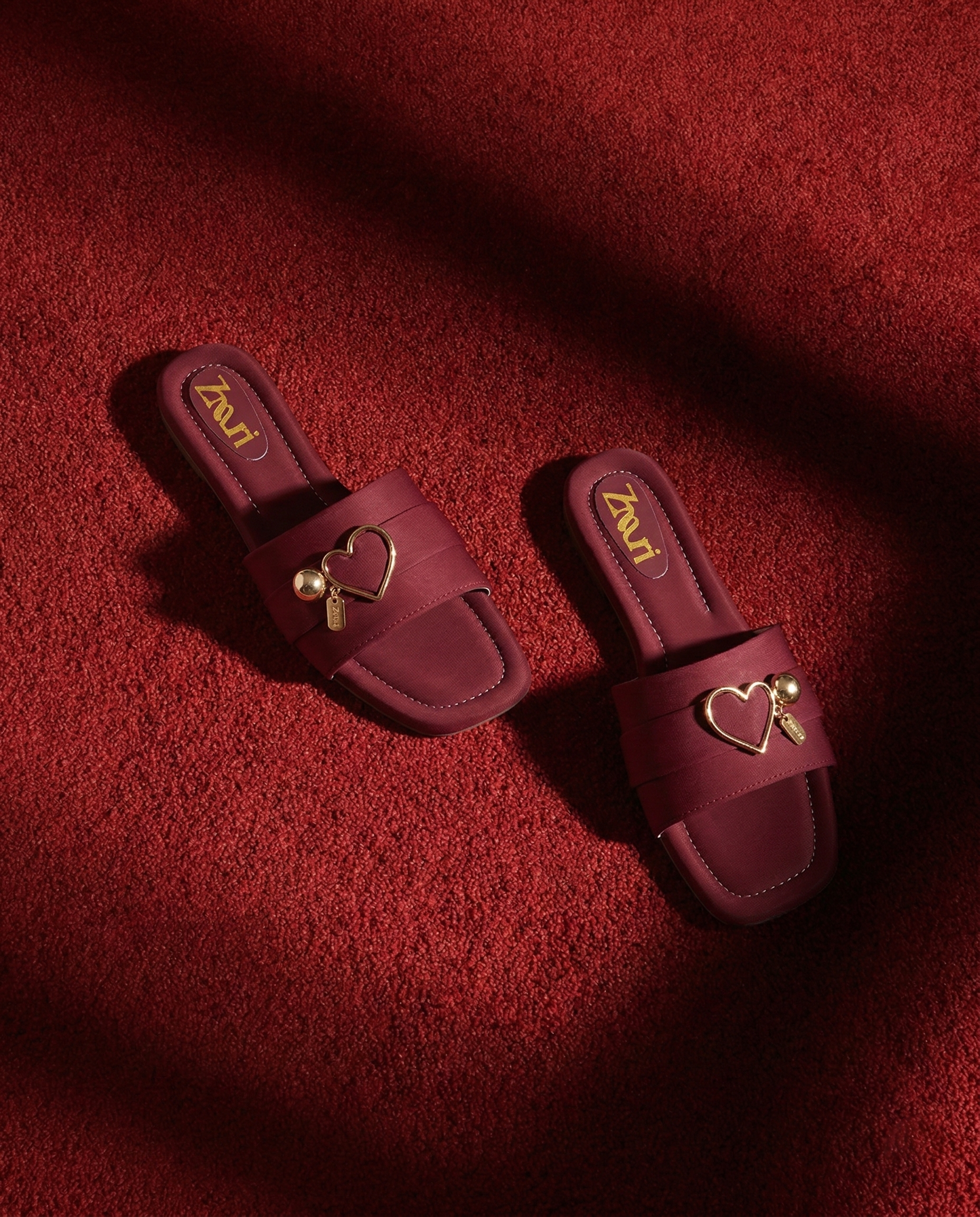 ZMRI Heart Charm Maroon Slide
