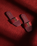 ZMRI Maroon Gold Accent Flat Slide